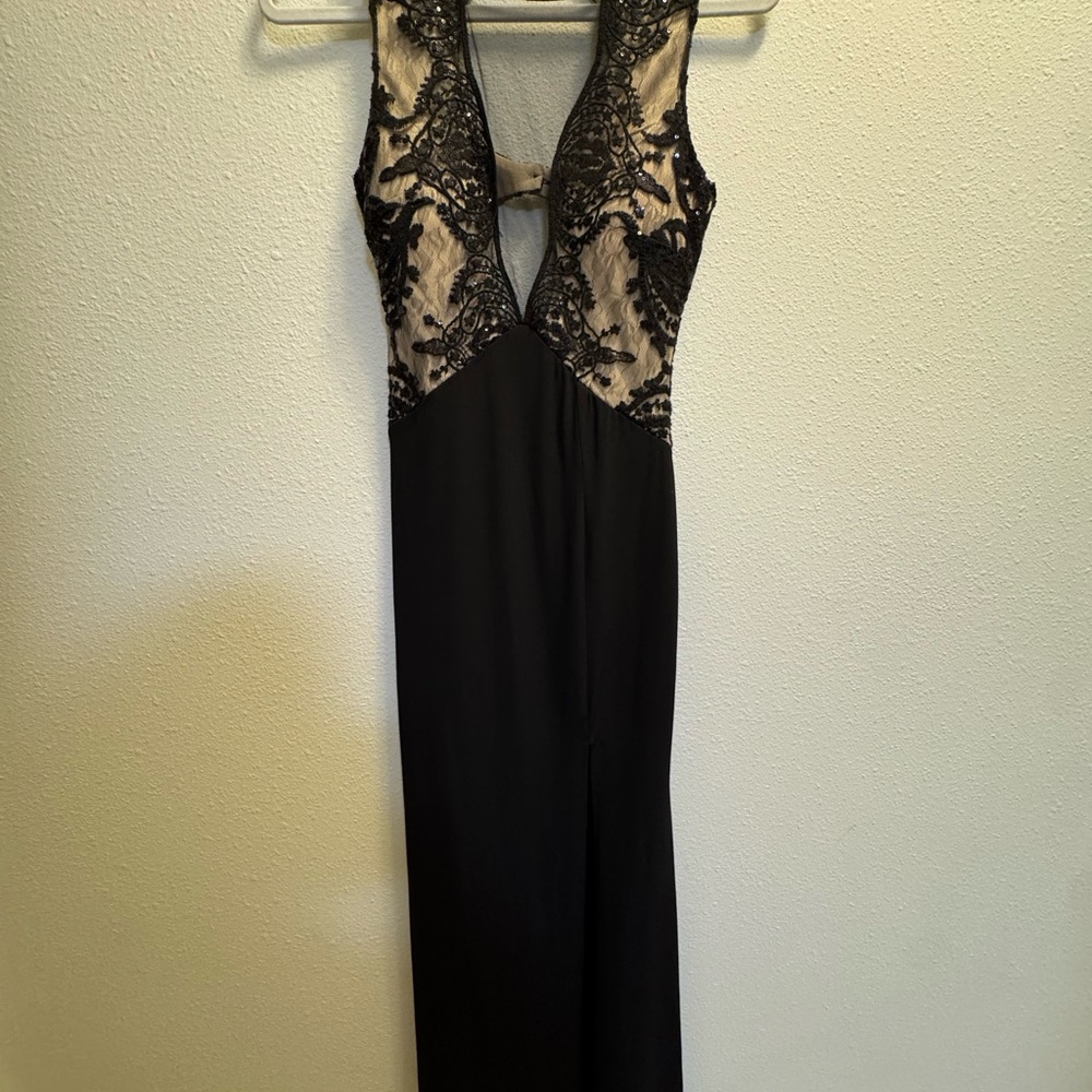Trixxi Black and Gold Sequin Dress